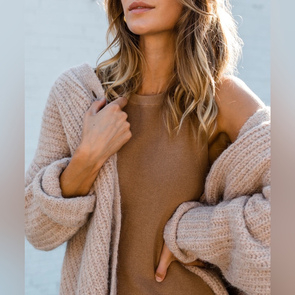 Jenni Kayne Sleeveless Sweater Dress - Camel - Small